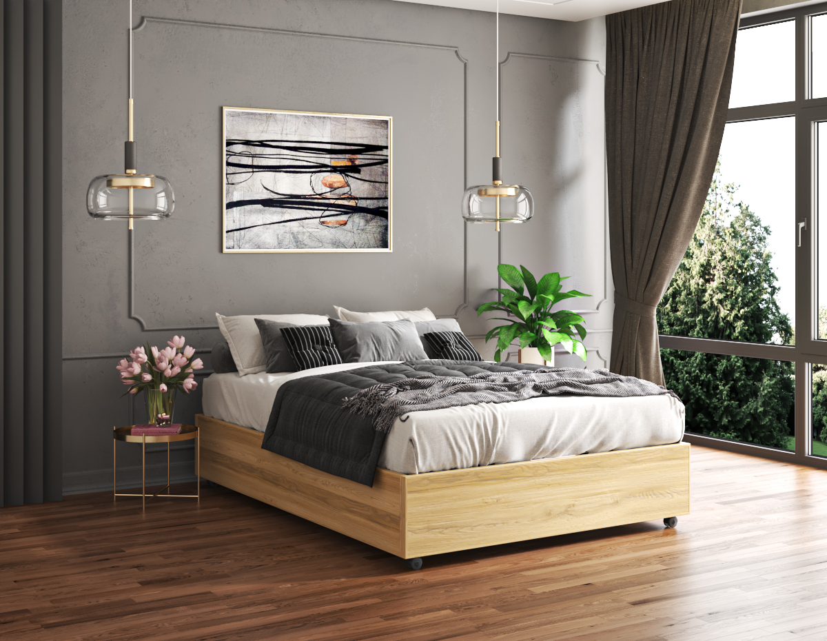 Coordinated furniture pieces presented in the first collection setting.